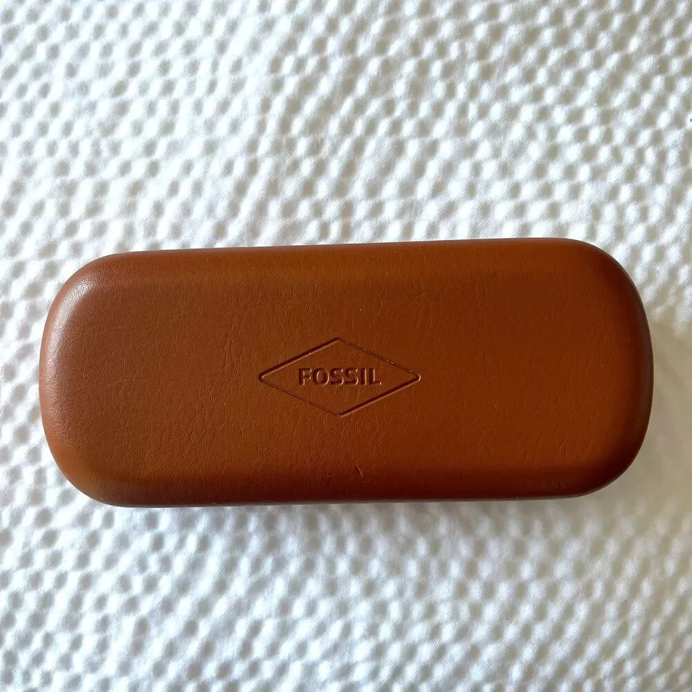 Fossil Clamshell Brown Eyeglasses Sunglasses Hardshell Case - Picture 3 of 9